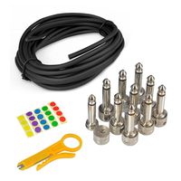 Pyle Audio Guitar Pedal Board Patch Cable Kit - 10' Cord Coil with 10 1/4" TS Right Angle Mono Plugs
