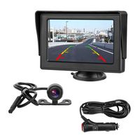 Backup Camera and 4.3" Monitor System Install Front or Rear View for Car/SUV/RV/Pickup/Truck/Trailer Waterproof Night Vision Camera Single Power Reversing/Driving Use with Guide Lines