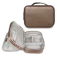 BUBM Electronics Organizer Bag,Double Layers Travel Cable Organizer Case,USB Storage Pouch Laptop Accessories Holder for Charging Cord Power Cable,Power Bank,iPhone,Charger,iPad Mini.(Medium Brown)