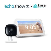 Echo Show 5 Sandstone with Kasa Indoor Smart Security Camera, 1080P HD with Night Vision