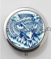 BlackKey Fancy Comic Cartoon Owls 3-Compartment Decorative Pocket Gift Box Case Organizer for Pill, Color 1-189