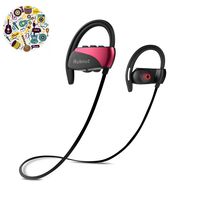 Wireless Headphones with Mic in-Ear Sports Earbuds,12 Hours Battery,Extra Bass Stereo Noise Cancelling,Hands Free Call Earphones (Red)