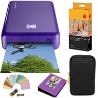 Kodak Mini2 Instant Photo Printer (Purple) Deluxe Bundle + Paper (20 Sheets) + Deluxe Case + Photo Album + Hanging Frames