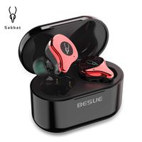 True Wireless Earbuds Bluetooth 5.0 Headphones - Sabbat Stereo Deep Bass Wireless Headphones for Sport/Workout/Music, Noise Cancelling Bluetooth Headset for Sumsung Galaxy/iPhone/iOS/Android Red