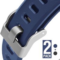 ZURURU ID115plus HR Replacement Band and 115plus HR Straps for Letscom, Lintelek, Letsfit and Willful ID115Plus HR Fitness Tracker 2 Pack Black and Blue