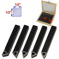 Anytime Tools 5 Piece 1/2" Lathe Indexable Carbide Insert Tool Bit Set
