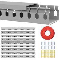 Cable Raceway Kit, 138 inch Open Slot Wiring Raceway Duct with Cover Cable Management System to Hide Under Desk/TV/Computer/Power Cords - 15.4 X 1.6 X 0.8 Inch(LWH)