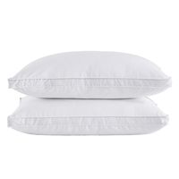 puredown Goose Feather Down Pillow Gusseted Bed Pillows for Sleeping 100% Cotton Shell Set of 2 Queen Size
