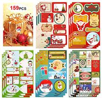Christmas Gift Tag Stickers (159Count), Konsait Self Adhesive Xmas Presents Gift Labels Holiday Decorative Labels Decals for friends Gift Bags Cards Envelope Xmas Decoration Christmas Party Favor Supplies