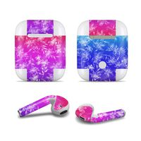 Masino Bluetooth Headset Protective Sticker Protector Decal Skin Cover for Apple AirPods 2 & 1 with Charging Case, NOT Compatible with AirPods 2 Wireless Charging Case (Small Lily Multicolor)