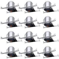 Sunco Lighting 12 Pack 6 Inch New Construction LED Can Air Tight IC Housing, Recessed Lights, LED Downlight, for Retrofit Kit, Electrician Prefered - UL Listed and Title 24 Certified (TP24)