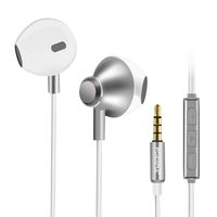 POERMA in-Ear Earbuds Earphones Headphones with Mic and Volume Control, Wired Ear Buds Noise Cancelling Earphones Sports Headsets for 3.5mm Android Phone Tablet PC Laptop (Silvery)