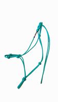 Horse Rope Training Halter - 4 Knot from 1/4" Stiff Polyester Halter Cord - Size Rope Most Trainers Use! Weanling, Yearling, Small, Arab, Standard, Large, and Draft Sizes (Turquoise, Mini)