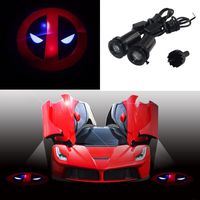Spoya Deadpool Red Head Symbol Wired CREE 3W LED Car Door Logo Shadow Ghost Light Welcome Courtesy LED Projector Lights