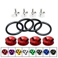 Rolling Gears JDM Bumper Quick Release Front Rear Bumper Fasteners, 4 Piece (Red), 4 x O-Ring