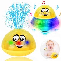 ZHENDUO Bath Toys, 2 in 1 Induction Spray Water Toy & Space UFO Car Toys with LED Light Musical Fountain Toy Automatic Induction Sprinkler Bath Toy Bathtub Toys for Toddlers