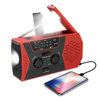 (Upgraded Version) Emergency Solar Hand Crank Radio, NOAA Weather Radio, Self Powered Portable Radio, AM, FM, LED Flashlight, Reading Lamp, 2000mAh Power Bank, SOS Alarm for Outdoor Household