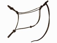 Horse Rope Training Halter - 4 Knot from 1/4" Stiff Polyester Halter Cord - Size Rope Most Trainers Use! (Black with Beige, Draft)
