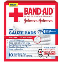 Band-Aid Brand Small Gauze Pads, 2 Inches By 2 Inches, 10 Count (Pack of 6)