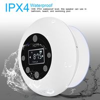 fosa IPX4 Waterproof Wireless Bluetooth Shower Speaker FM Radio Rechargeable Water Proof 2.1 Bluetooth Speaker With Stereo and Bass Audio Outputs Hands-free Call For Bathroom Beach Swimming Pool