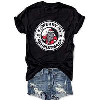 Winsummer Christmas Shirts for Women's Christmas Santa Claws Short Sleeve Round Neck T Shirt Funny Christmas Graphic Tee Tops