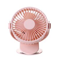 USB Clip Desk Fan, Rechargeable 360 Degree Rotation Portable Desktop Cooling Office Computer Mini Fans (Pink)