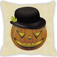 Indexshop Halloween Thriller pillow, Halloween Pumpkin Square Pillow Cover Cushion Case Pillowcase Zipper Closure Pumpkin Burlap Cushion Covers Pillow Case 18"x18" (C)