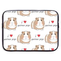 I Love Guinea Pigs - Brown 13/15 Inch Laptop Sleeve Bag for MacBook Air 11 13 15 Pro 13.3 15.4 Portable Zipper Laptop Bag Tablet Bag,Water Resistant,Black
