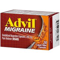 Special Pack of 5 ADVIL MIGRAINE LIQUI-GEL CAPSULES 20 CAPSULES