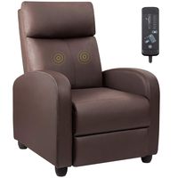Devoko Recliner Chair Massage Home Theater Seating PU Leather Modern Living Room Chair Padded Cushion Reclining Sofa (Brown)