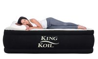 King Koil California King Luxury Raised Air Mattress with Built-in 120V AC High Capacity Internal Pump Comfort Quilt Top California King Airbed for Home Camping Travel 1-Year Manufacturer Guarantee