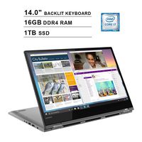2019 Lenovo Flex 6 14 Inch 2-in-1 Touchscreen FHD 1080P Laptop (8th Gen Inter 4-Core i7-8550U up to 4.0GHz, 16GB DDR4 RAM, 1TB SSD, Intel HD Graphics 620, Backlit KB, WiFi, Bluetooth, Windows 10)