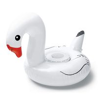 Merkury Innovations IPX7 Inflatable Floating Waterproof Bluetooth Speaker Portable Wireless Shower Speaker for Swimming Pool Party Bath Beach Jacuzzi-Graceful Swan