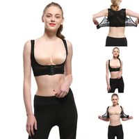 Fine Posture Corrector for Women, Sexy Adjustable Upper Back Brace for Clavicle Support, Back and Shoulder, Upper Back Correction (Black, L)