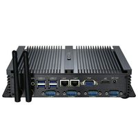 Kingdel Powerful Mini Desktop Computer, Fanless Industrial PC, Intel i5 Dual Core CPU, 8GB RAM, 128GB SSD+1TB HDD, 2xNICs, 4xUSB 3.0, 4xCOM RS232, HD Port, Metal Case, Windows 10 Pro