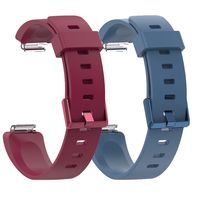 SplenSun Compatible Fitbit Inspire/Inspire HR Bands, Silicone Sport Strap Replacement for Fitbit Inspire HR Activity Tracker, Large/Small (Slate&Dark Red, L (6.0in-8.7in))