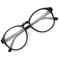 GAOYE Computer Blue Light Blocking Glasses for Women Men,TR90 Lightweight Oversized Round Frame UV Lens Protection (Light Black)