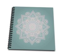 3dRose Vector Illustration of Mandala On Softly Turquoise Background Wirebound Notebook (db_280174_2)