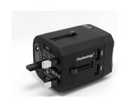 Tgom Universal All-in-one Worldwide(us/eu/uk/au) Travel Plug Adapter with 2 USB Port 2.1a-5v for Cell Phone Tablet Black