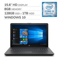 HP Pavilion 15 2019 Premium 15.6'' HD Laptop Notebook Computer,2-Core Intel i3-8130U 2.2 GHz, 8GB RAM, 128GB SSD + 1TB HDD, DVD, Wi-Fi, Bluetooth, Webcam, HDMI, Windows 10