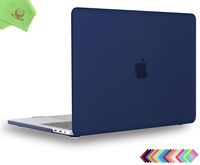 MacBook Pro 15 inch Case 2019 2018 2017 2016 Release, UESWILL Smooth Matte Hard Case Cover for MacBook Pro 15" with Touch Bar/Touch ID (Model: A1990/ A1707) + Microfibre Cleaning Cloth, Navy Blue