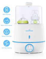 Baby Bottle Warmer & Bottle Sterilizer, Eccomum 2-in-1 Double Bottle Warmer for Breast Milk, Baby Food Heater with LCD Display Accurate Temperature Control, Constant Mode, Fit All Baby Bottles