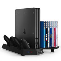 Kootek Vertical Stand for PS4 Pro with Game Storage and Cooling Fan Dual Controller Charger Station for Sony Playstation 4 Pro Dualshock 4 Controller (Not for Slim/Regular PS4)