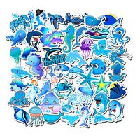 Finduat 49 Pcs Sea World Stickers for Water Bottles,Trendy Stickers for Teens,Girls, Perfect for Water Bottle,Laptop,Phone,Travel Case, Waterproof Durable Trendy Vinyl Stickers