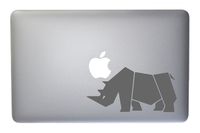 Cubist Rhino Vinyl Decal for MacBook, Laptop or Other Device 5 Inch (Grey)