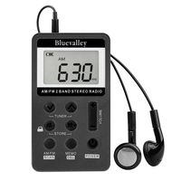 Bluevalley Pocket Portable AM FM Radio with Earphone, Digital Tuning Little Stereo Radio for Walk/Jogging/Gym/Camping, Best Reception, Rechargeable