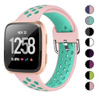 XIMU Sport Bands Compatible with Fitbit Versa/Versa 2 / Versa Lite, Soft Silicone Waterproof Breathable Sport Watch Strap Replacement Wristband Accessories Women Man for Versa Smart Watch