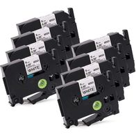 Airmall 8 Pack Compatible TZe-221 9mm 3/8" Inch, Black on White Laminated Label Maker Tape, Compatible with P-Touch PTD210, PTD600, PTD400AD, 26.2 Feet (8M)