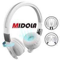 MIDOLA Sports Bluetooth Headphones Wireless Wired On-Ear Foldable Portable Durable Adjustable Lightweight, with Soft Earmuffs, TF Card Slot, 3.5mm AUX Jack, Built-in Mic for Cellphone Tablet