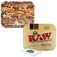 RAW Large Rolling Tray with Magnetic Rolling Tray Cover and Leaf Lock Gear Smell Proof Pouch